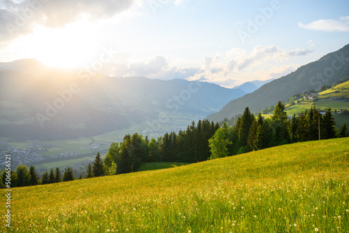 sunset mood in Zillertal  Tyrol