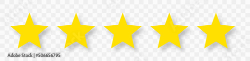 Five stars. Customer feedback concept