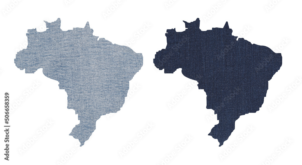 Political divisions. Patriotic sublimation denim textured backgrounds set on white. Brazil