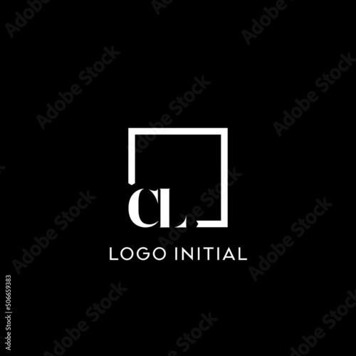Letter CL simple square logo design ideas