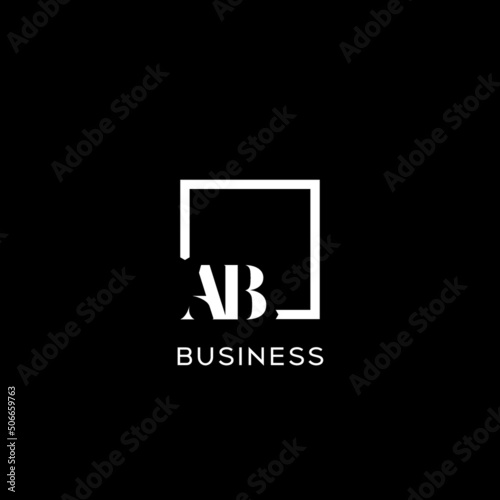 Letter AB simple square logo design ideas