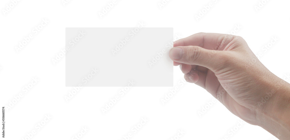Obraz premium Close up of hand holding virtual card with. Credit card