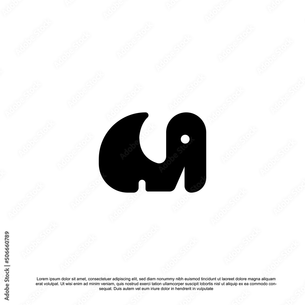 Silhouette elephant logo design vector Silhouette elephant logo design vector