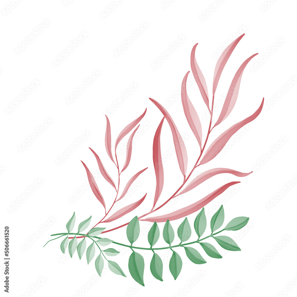 Watercolor leaf, watercolor leaves