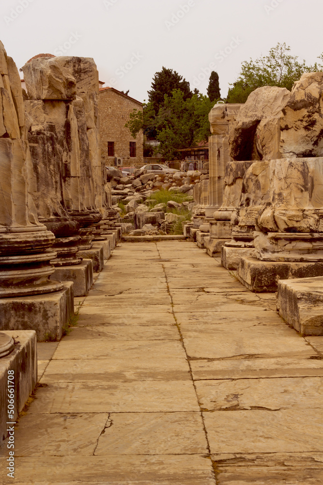 Fototapeta premium view of Didyma ancient cityin aydin, turkey
