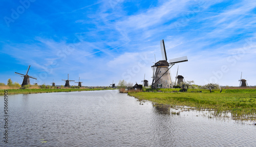 Kinderdijk in Netherlands. Windmills