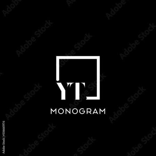 Letter YT simple square logo design ideas
