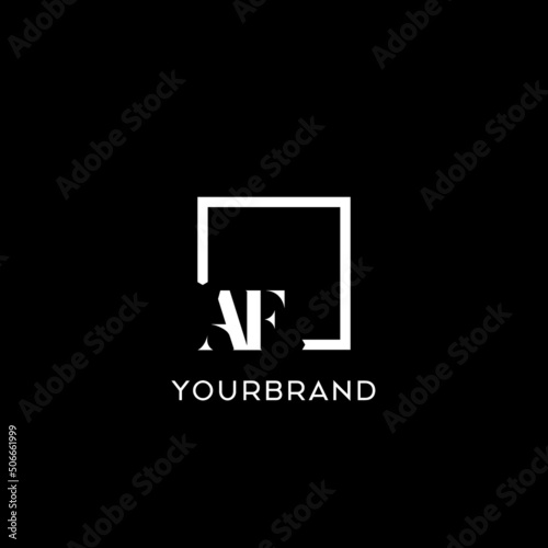 Letter AF simple square logo design ideas
