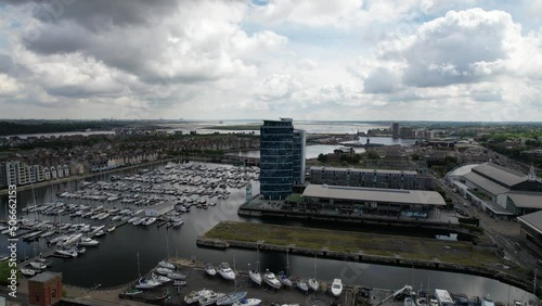 Chatham Maritime Marina  River Medway St Marys Island Kent UK drone aerial view photo