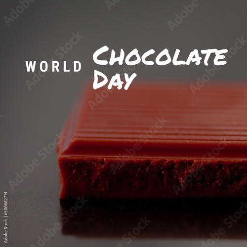Digital composite image of sweet food with world chocolate day text