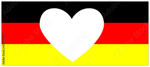 Deutschland farben - weißes Herz