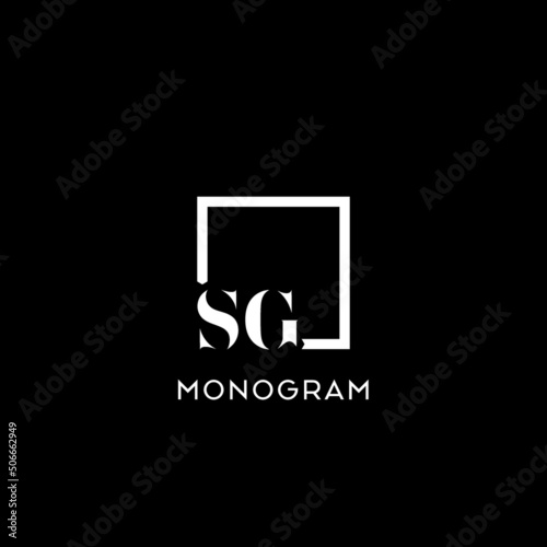 Letter SG simple square logo design ideas