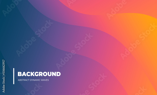 Very beautiful abstract background from a wave of red, blue, yellow, pink wave and lines. Flyer banner template 