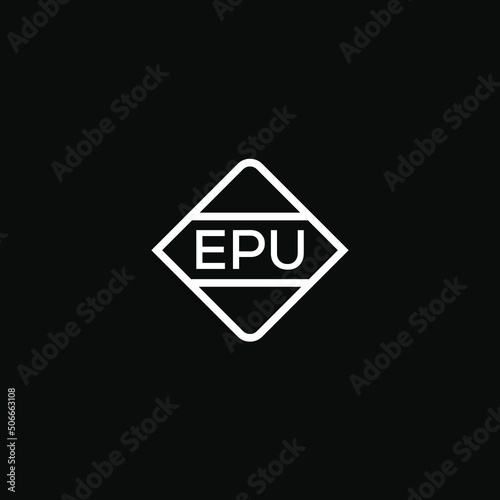 EPU 3 letter design for logo and icon.vector illustration with black background.EPU monogram logo. photo