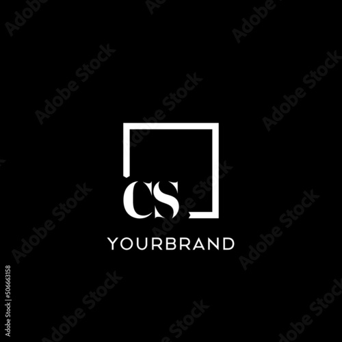 Letter CS simple square logo design ideas