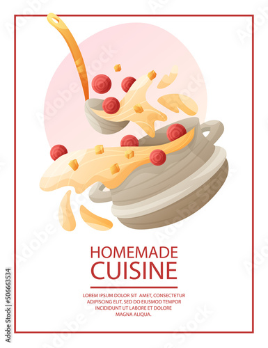 Wallpaper Mural A pot and a ladle vegetable soup vector. Torontodigital.ca