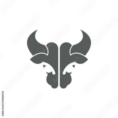 Bull head logo vector icon