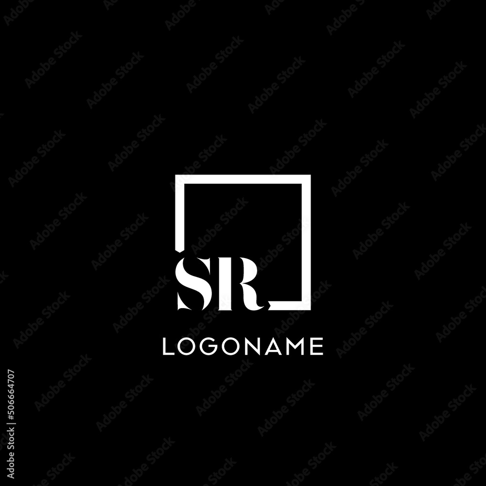 Letter SR simple square logo design ideas Stock Vector | Adobe Stock