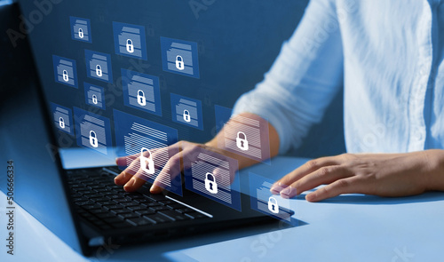 Canvas Print Document secure confidential access concept