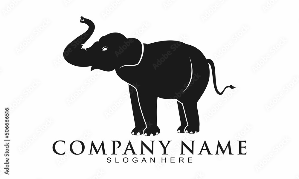 Obraz premium Elephant animal illustration vector logo