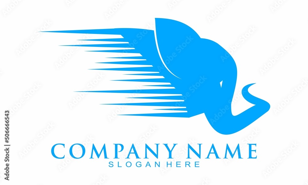 Naklejka premium Express elephant delivery vector logo