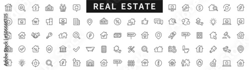 Fotografia Real Estate thin line icons