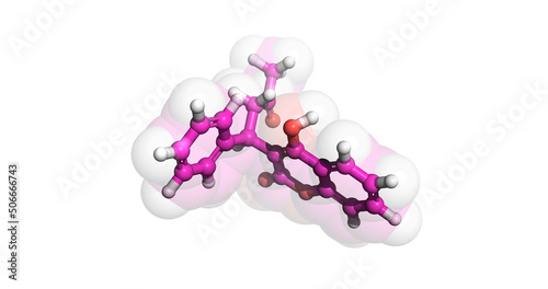 Warfarin anticoagulant molecule, 3D
 photo