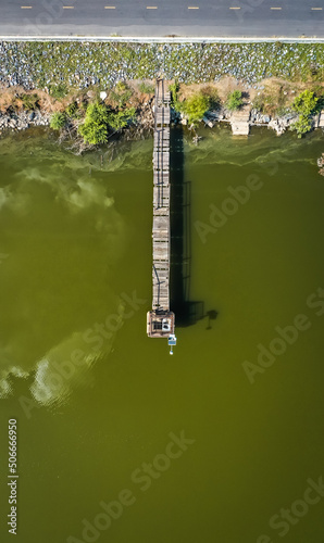 Aerial view of Sub Lek Reservoir, lake in LopBuri, Thailand