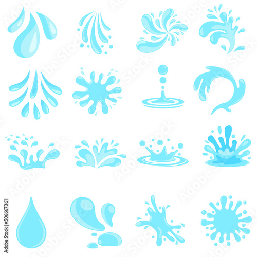 Water Splash  icon vector set. drops illustration sign collction. ocean symbol. sea logo. water source mark.