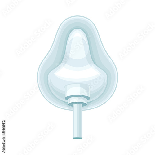Oxygen Mask as Medical Device for Lungs Artificial Respiration Vector Illustration