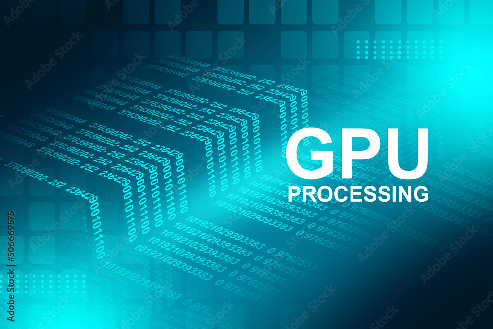 Fototapeta premium 2d illustration gpu futuristic background