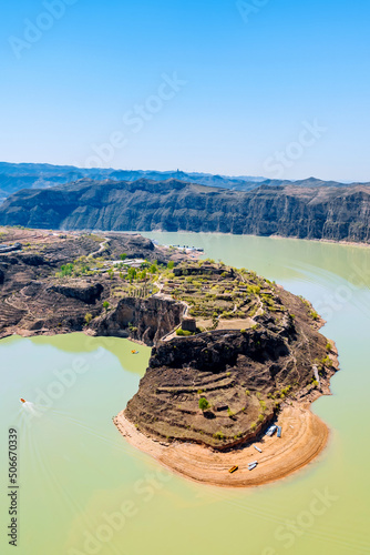 Scenery of the Yellow River Grand Canyon in Laoniuwan, Qingshuihe County, Hohhot, Inner Mongolia, China photo