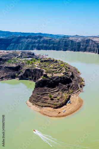 Scenery of the Yellow River Grand Canyon in Laoniuwan, Qingshuihe County, Hohhot, Inner Mongolia, China photo