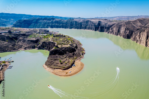 Scenery of the Yellow River Grand Canyon in Laoniuwan, Qingshuihe County, Hohhot, Inner Mongolia, China photo