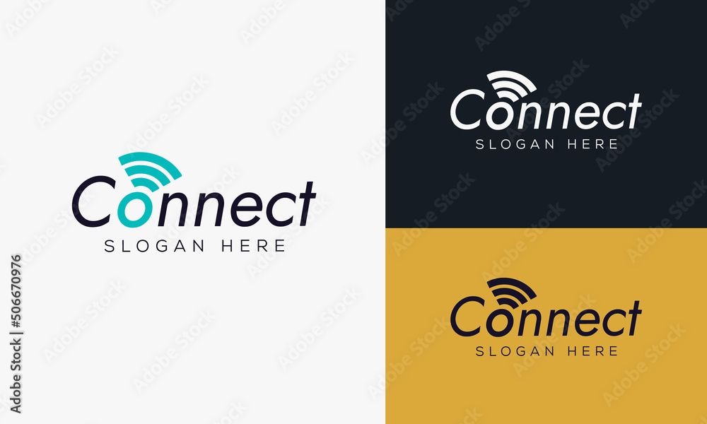 Connect modern logo design vector Connect modern logo design vector