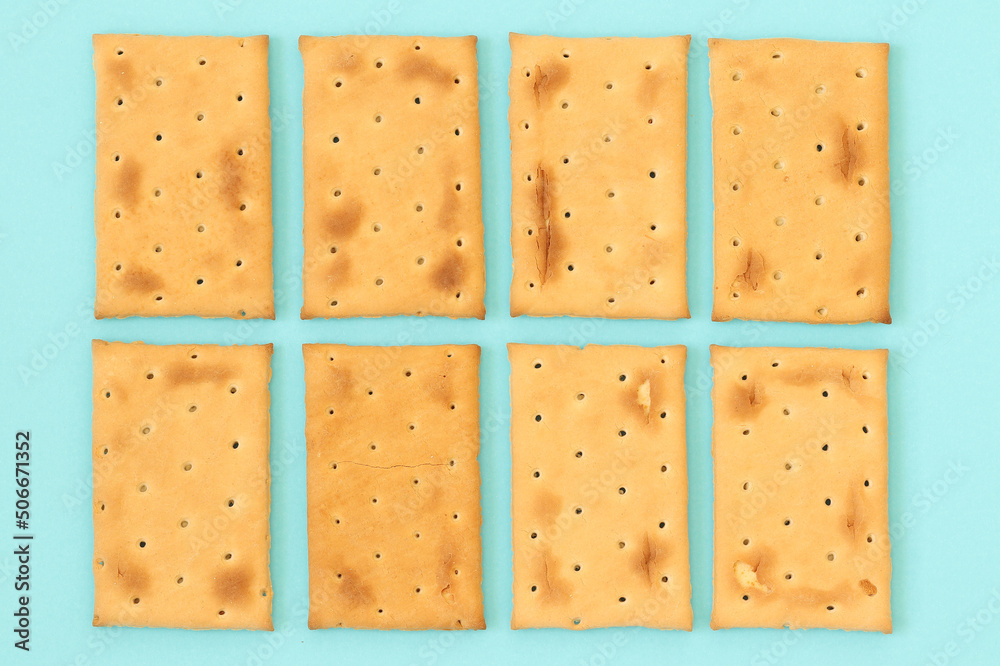 Cookies on a blue background. Cookies are made from wheat, rye flour. Cookies on a blue background. Cookies are made from wheat, rye flour.
