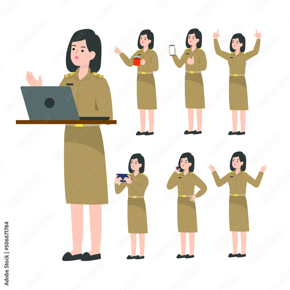 Obraz premium Thai teacher character design presenting concept