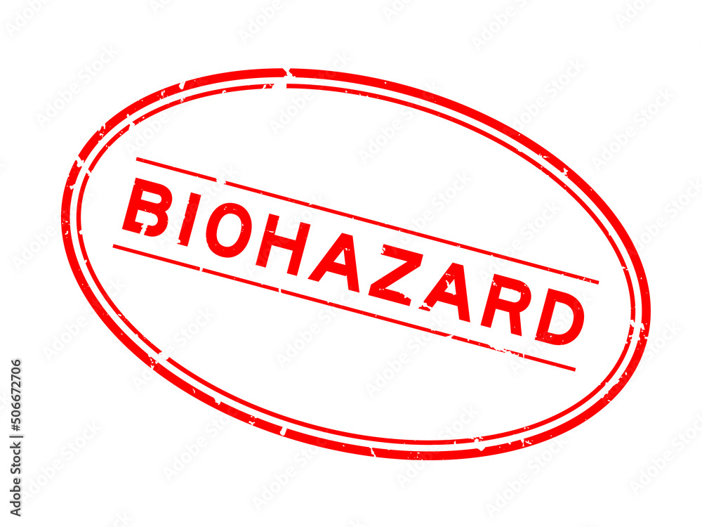 Grunge red biohazard word oval rubber seal stamp on white background Grunge red biohazard word oval rubber seal stamp on white background
