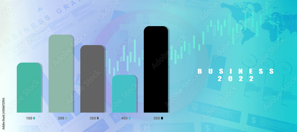 Fototapeta premium 2d rendering Stock market online business concept. business Graph 