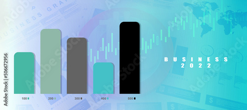 2d rendering Stock market online business concept. business Graph 