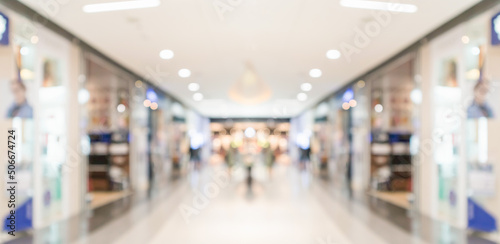 Obraz na plátně Abstract blur modern shopping mall interior background