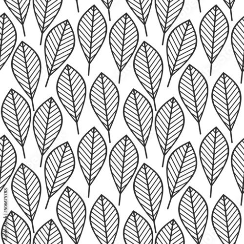 Leaf vector seamless pattern. Geometric leaves background. Graphic abstract floral illustration. Wallpaper  backdrop  fabric  textile  clothes print  wrapping paper or package design.