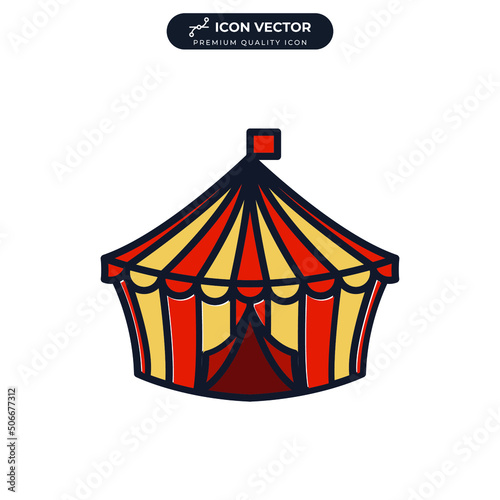 circus tent icon symbol template for graphic and web design collection logo vector illustration