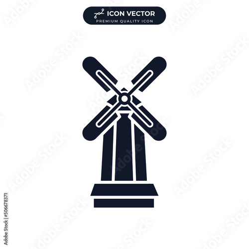 Windmill icon symbol template for graphic and web design collection logo vector illustration