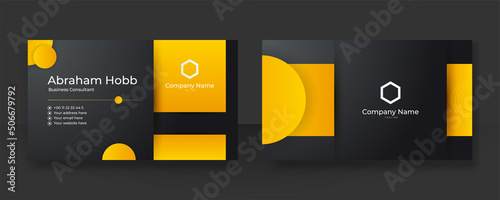 Modern black and yellow business card