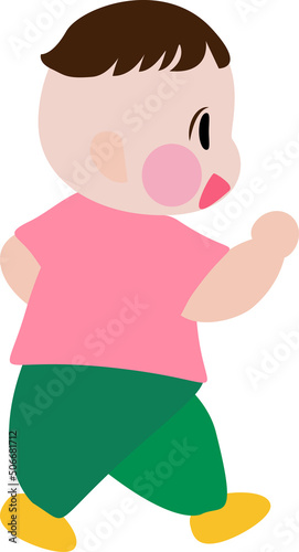 Cartoon kid development. kid  growth stages. Set of cute child learning from toddler to running. Child learning and try to walk, first step. Vector, illustration, EPS10