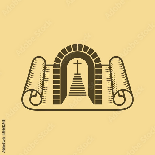 Christian illustration. The Bible opens the way to salvation from sin, to Jesus Christ.