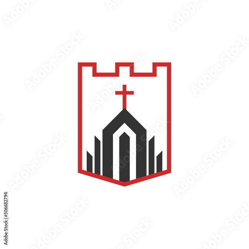 Christian illustration. Christian church, defense of the faith.
