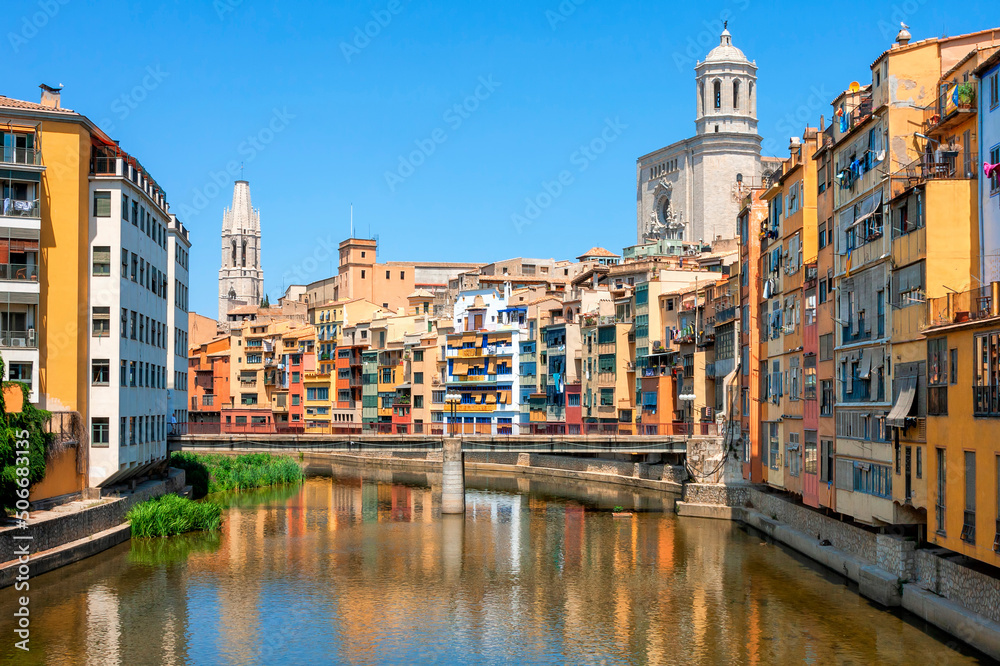 Historical jewish quarter in Girona, Spain, Catalonia.
