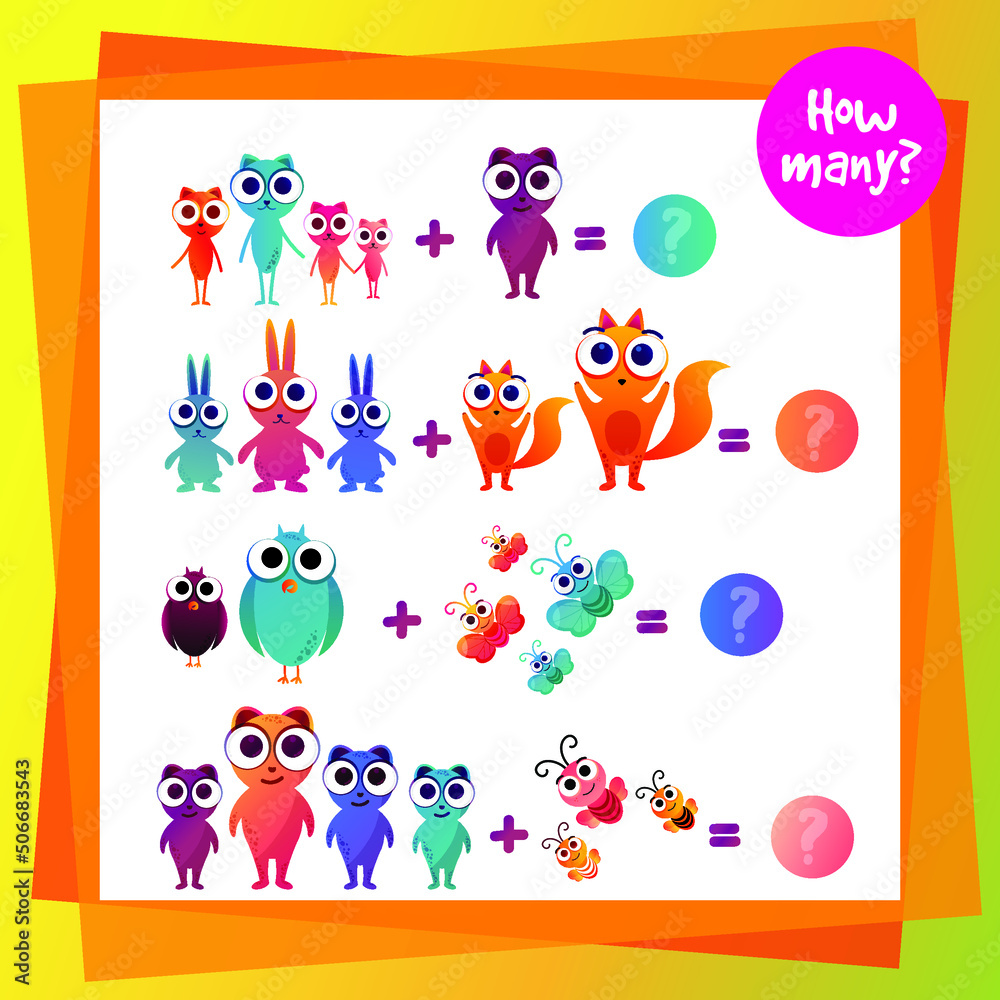Obraz premium Cartoon Illustration for kids. Children's riddles. Educational game.